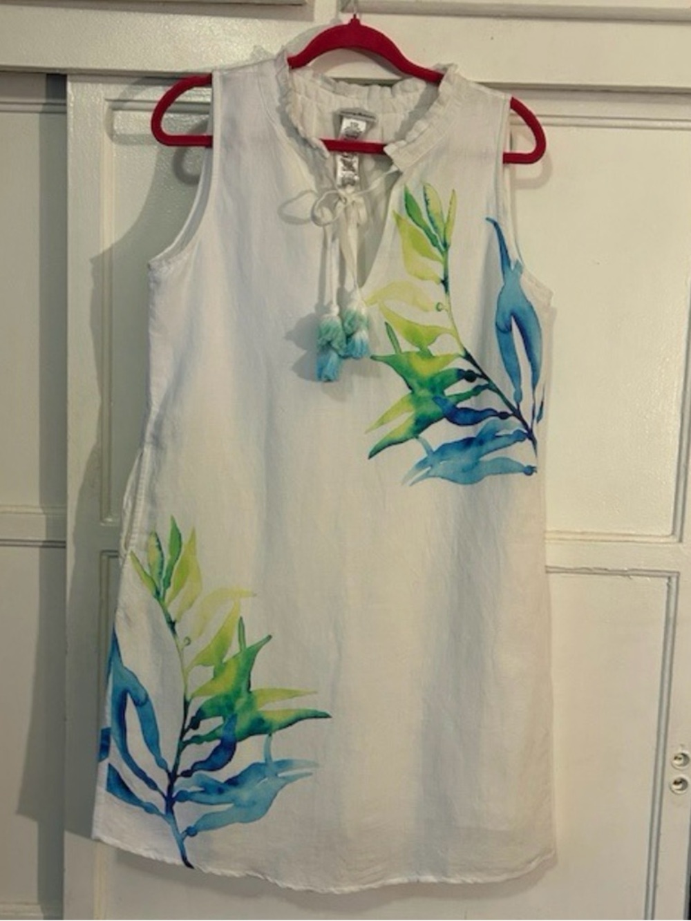 Tommy Bahama NEW Linen Sleeveless Women's Dress Size Small White Floral Tropical